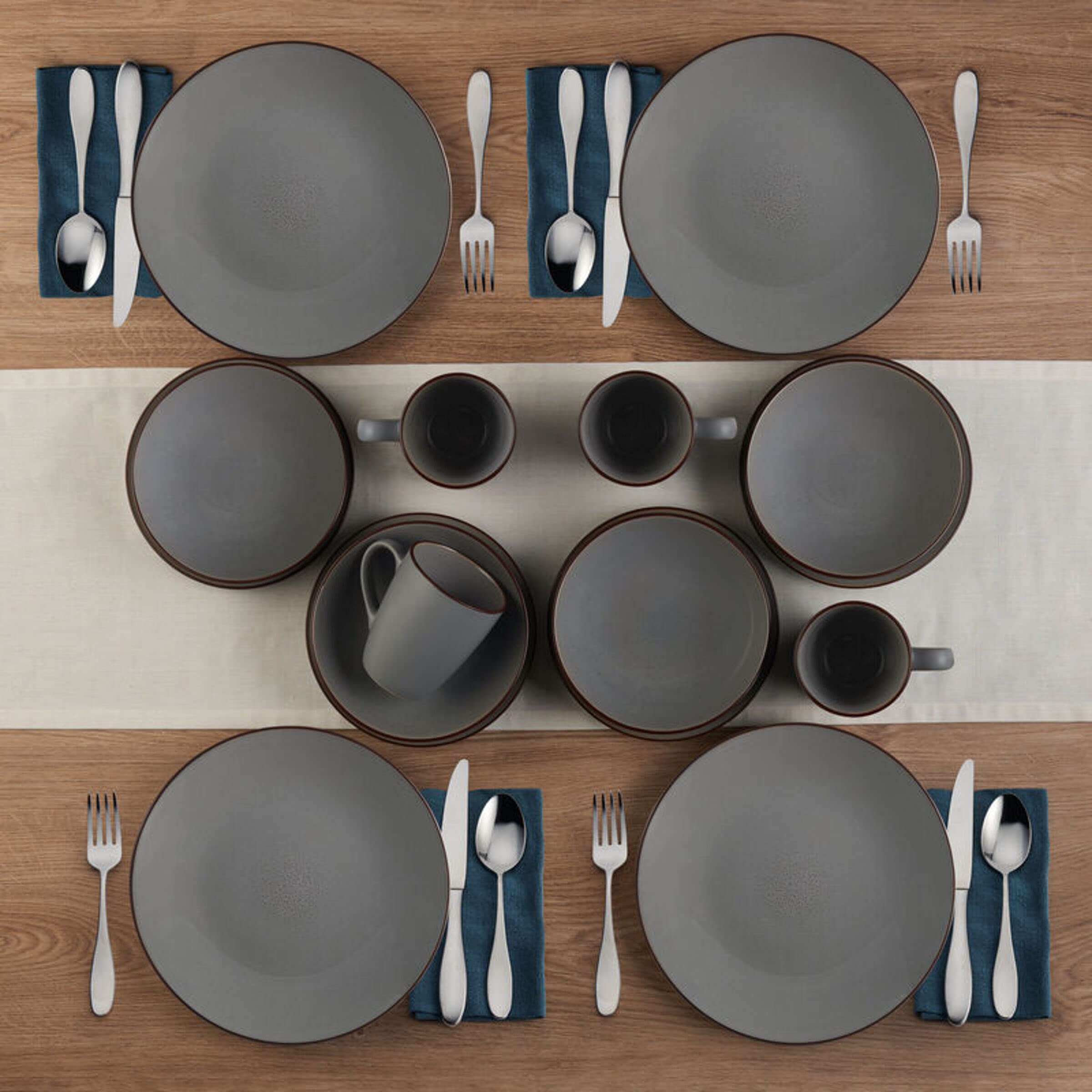 Pierce 16-Piece Dinnerware Set, Service for 4, Gray
