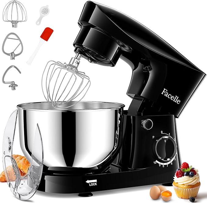 Stand Mixer, 10-Speed 6QT Kitchen Electric Mixer, Tilt-Head Food Mixer with Beater
