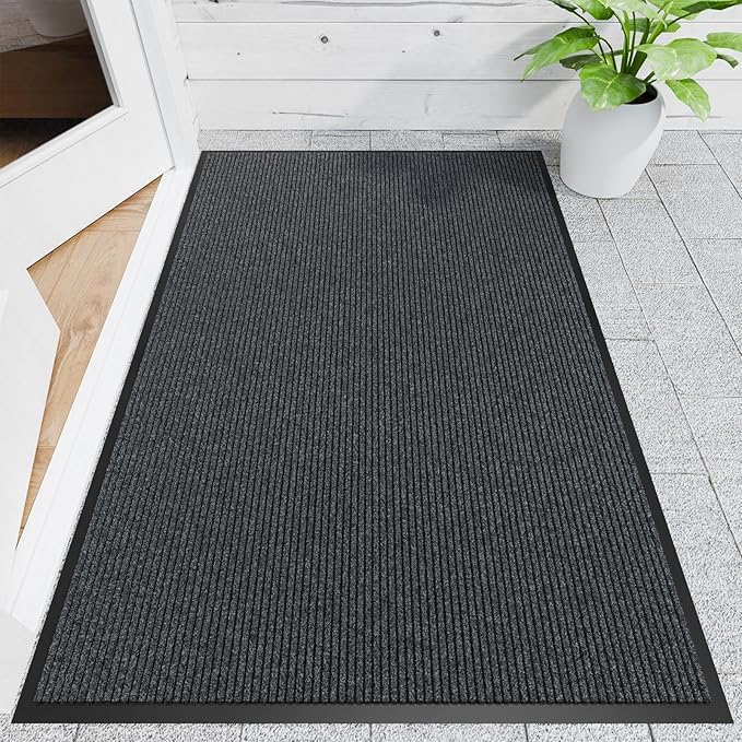 Front Door Mat, 4' x 8' Heavy Duty Indoor Outdoor Door Mat for Entryway