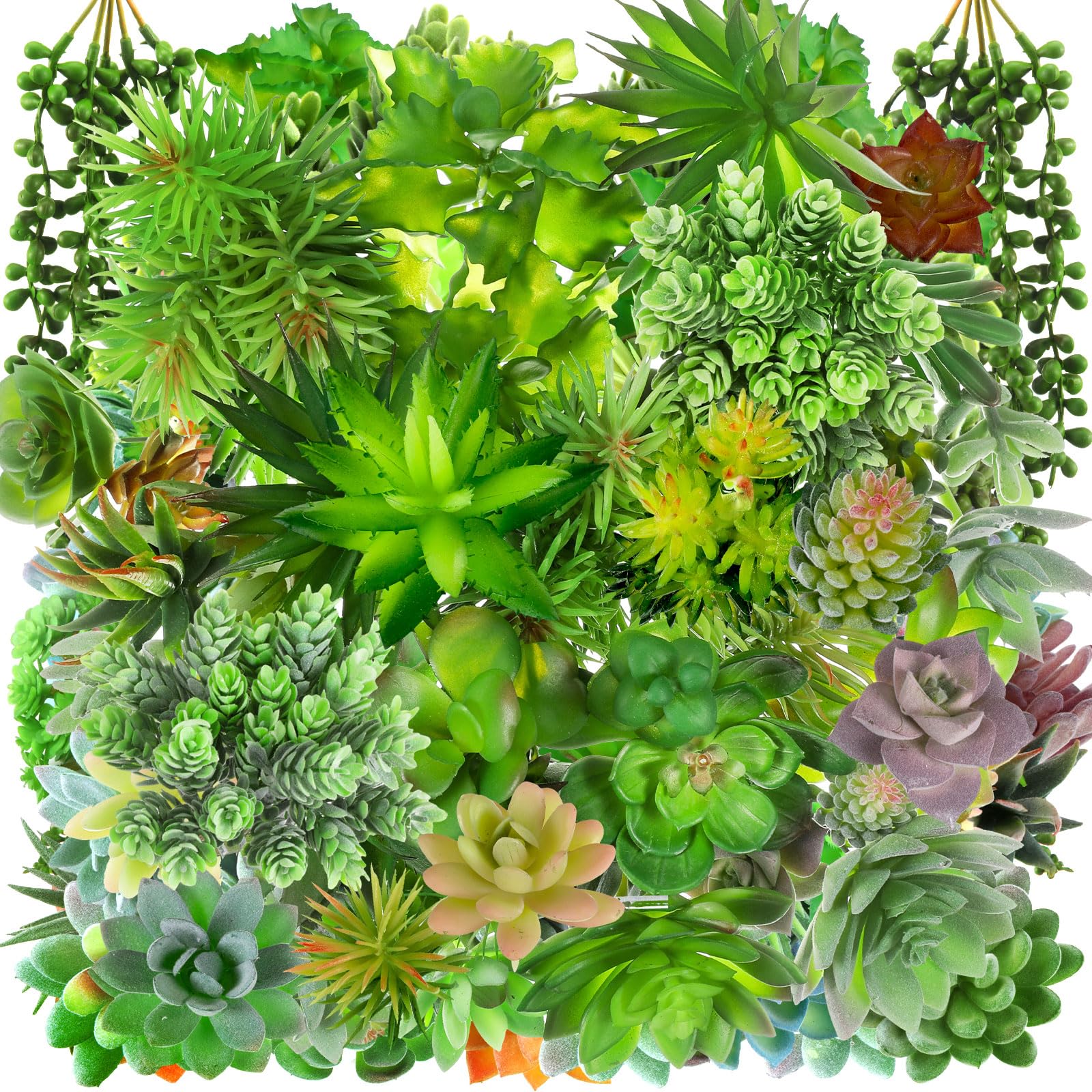 120 Pcs Artificial Succulents Unpotted Small Fake Succulents Realistic Textured Assorted