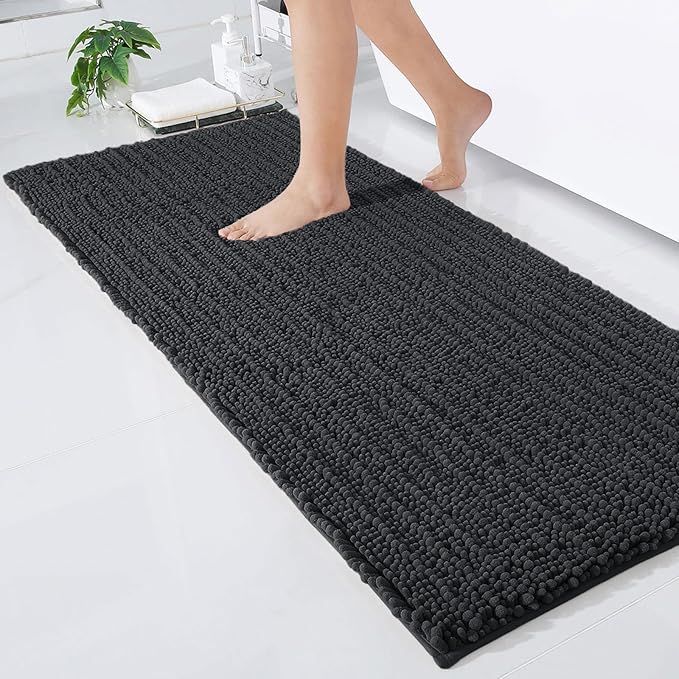 Luxury Chenille Bathroom Rug Mat, Extra Soft Thick Absorbent Shaggy Bath Rugs