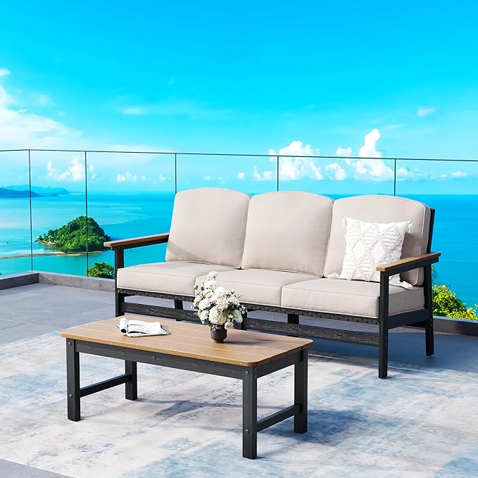 Outdoor Seating, 4-Piece Set, All Weather Modern Patio Conversation Sets