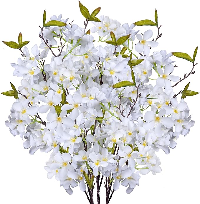 Artificial Apple Blossom Silk Flowers Tree Branches 33” Long Stems Faux