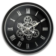 18 Inch Large Gear Clock Real Moving Gears Wall Clocks with Glass Cover