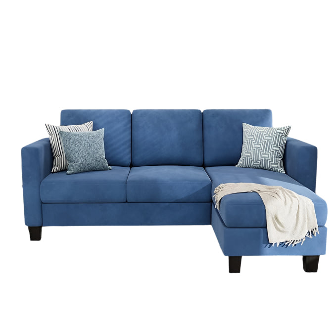 Convertible Sectional 3 L-Shaped Couch Soft Seat with Modern Linen Fabric