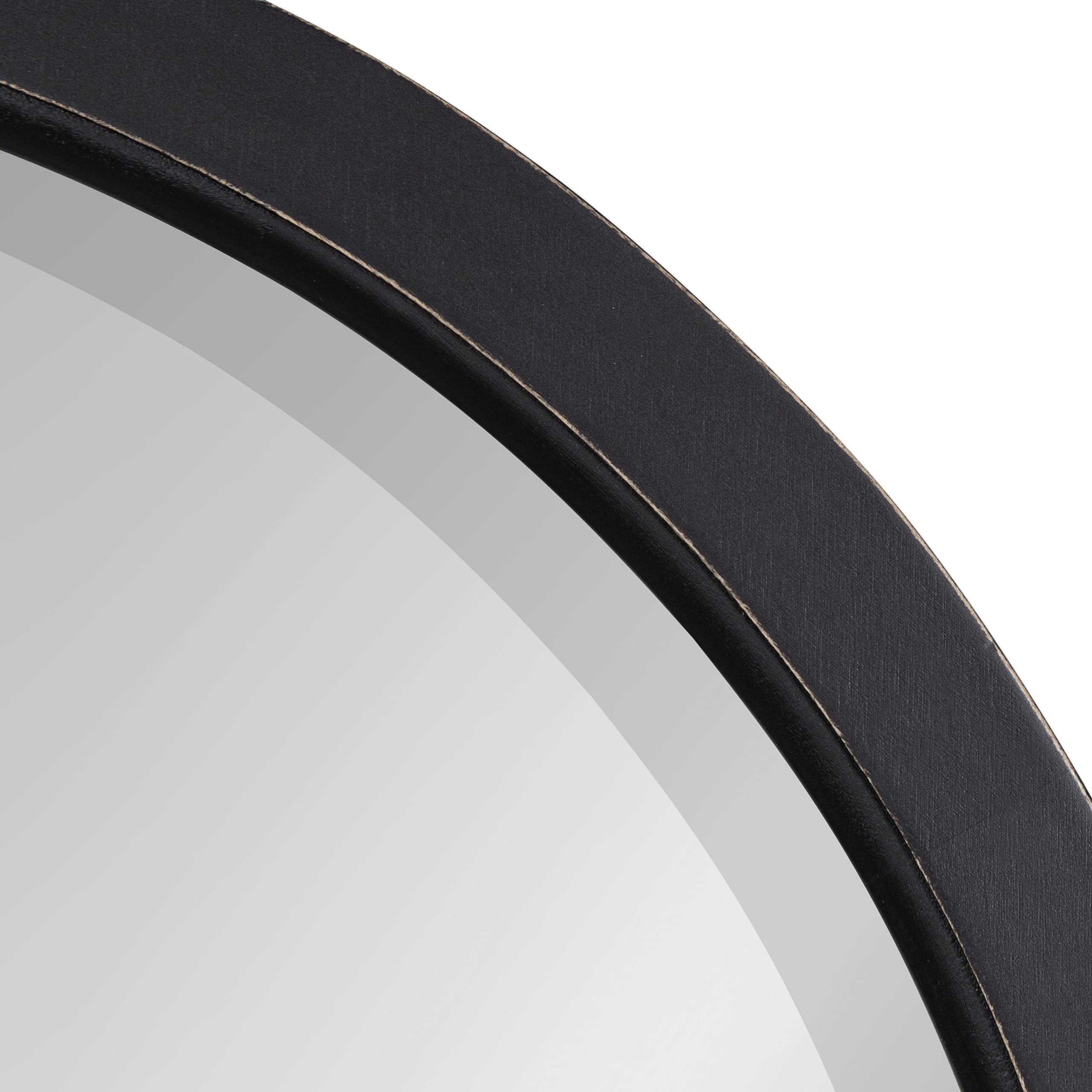 Kate and Laurel Hogan Farmhouse Arch Mirror, 20 x 30, Rustic Black, Decorative Modern Wall Mirror for Display