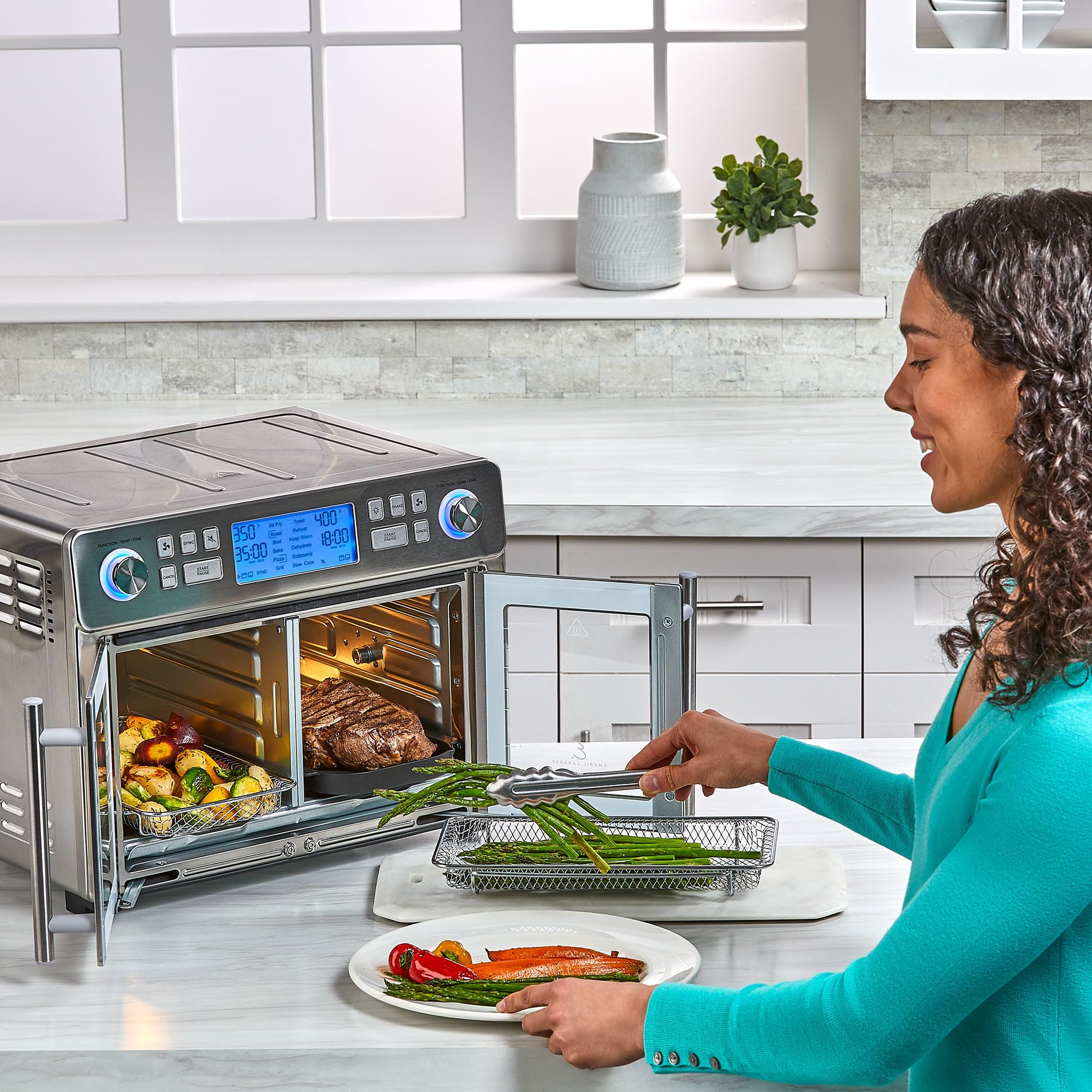 Dual Zone 360 Air Fryer Oven Combo with French Door