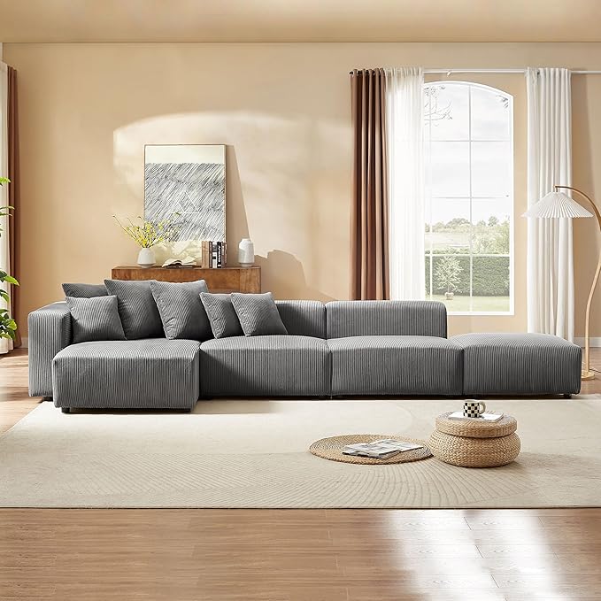 104.72" Sofa Couch, Mid Century Modern Sofa