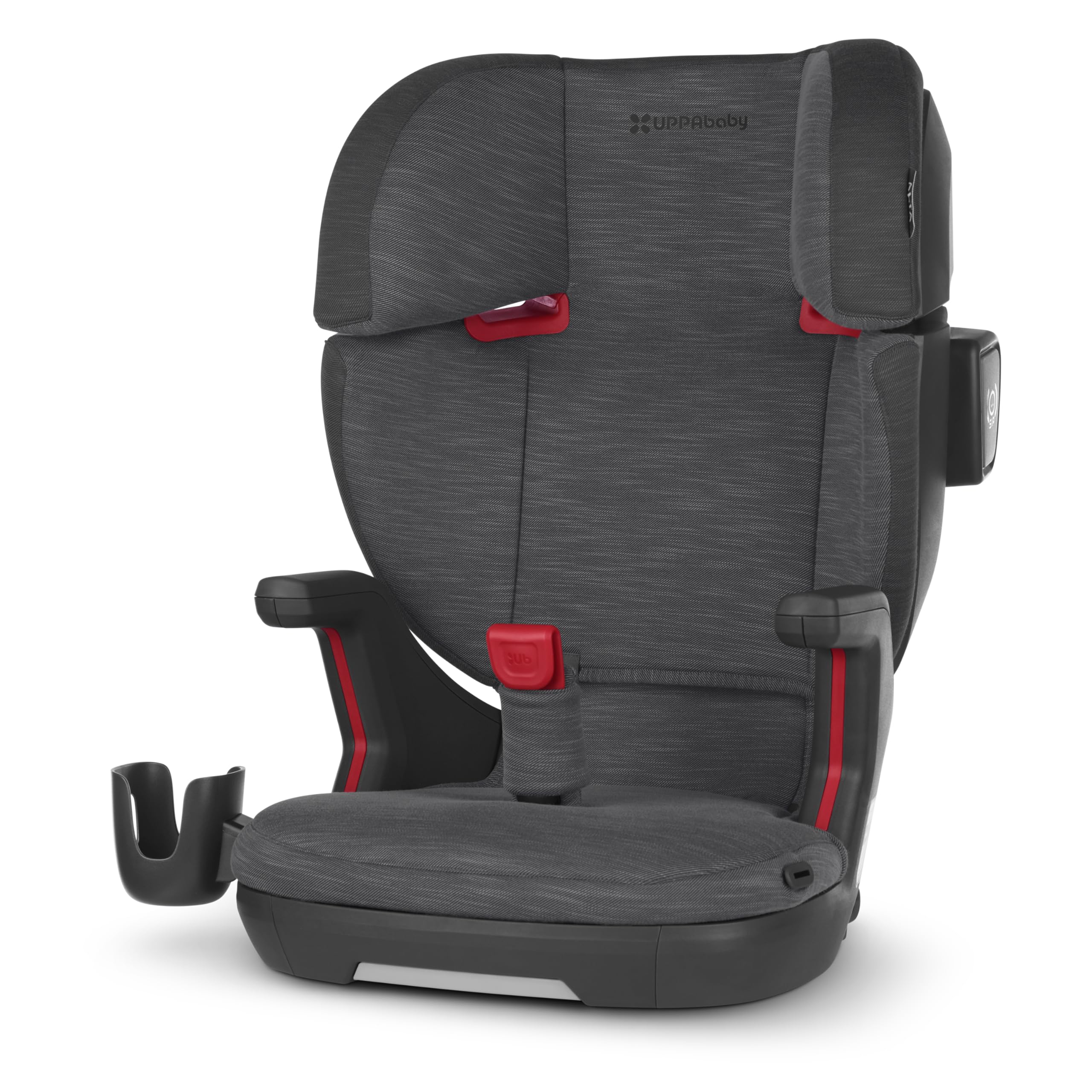 UPPAbaby Alta V2 High Back Booster Seat/Seven-Position, Active Support Headrest for Growing Children/SecureFit Integrated Belt Guide + Positioner/Cup Holder Included/Greyson (Grey Mélange)