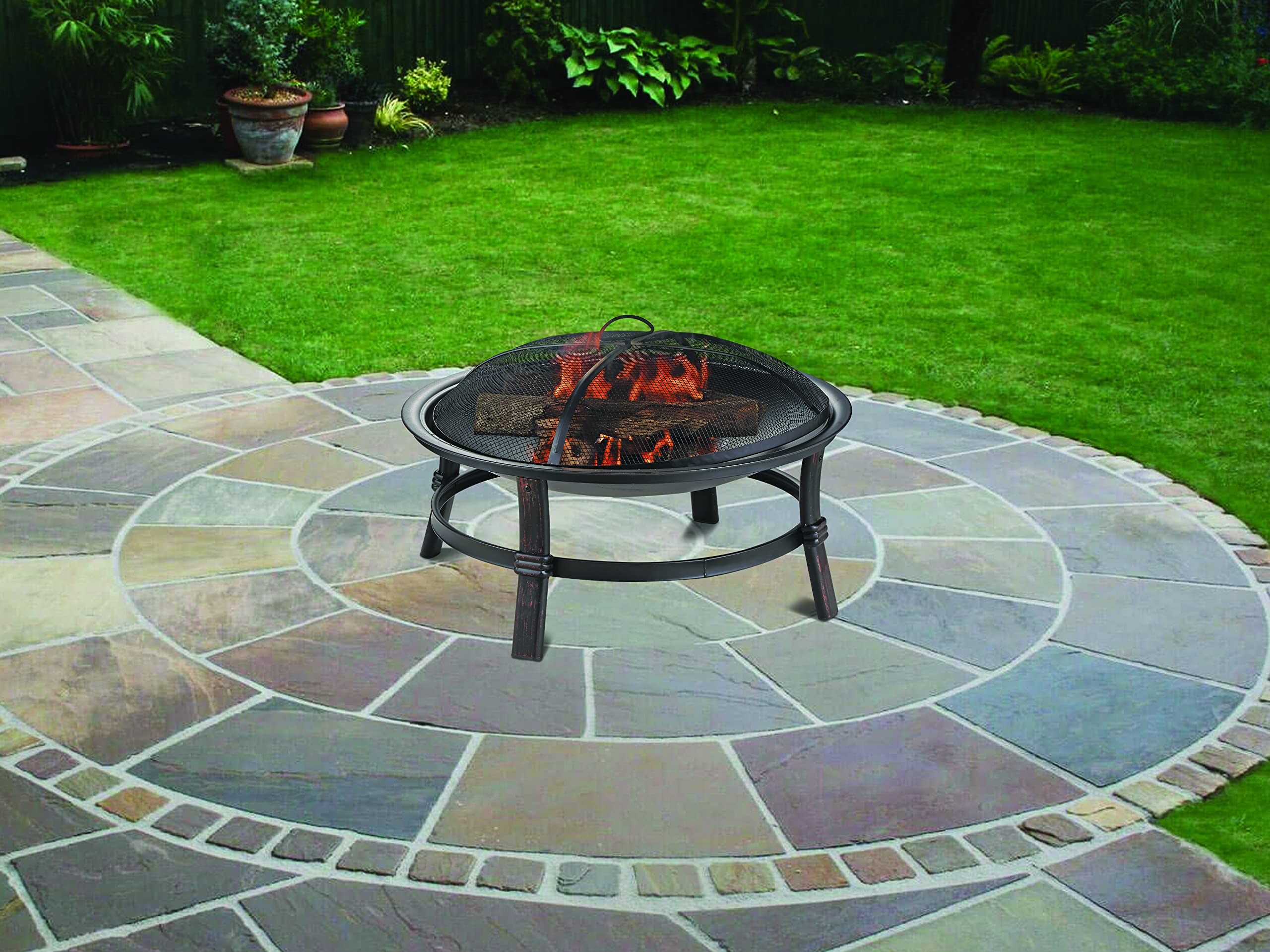 WAD15121MT Brushed Copper Wood Burning Outdoor Firebowl
