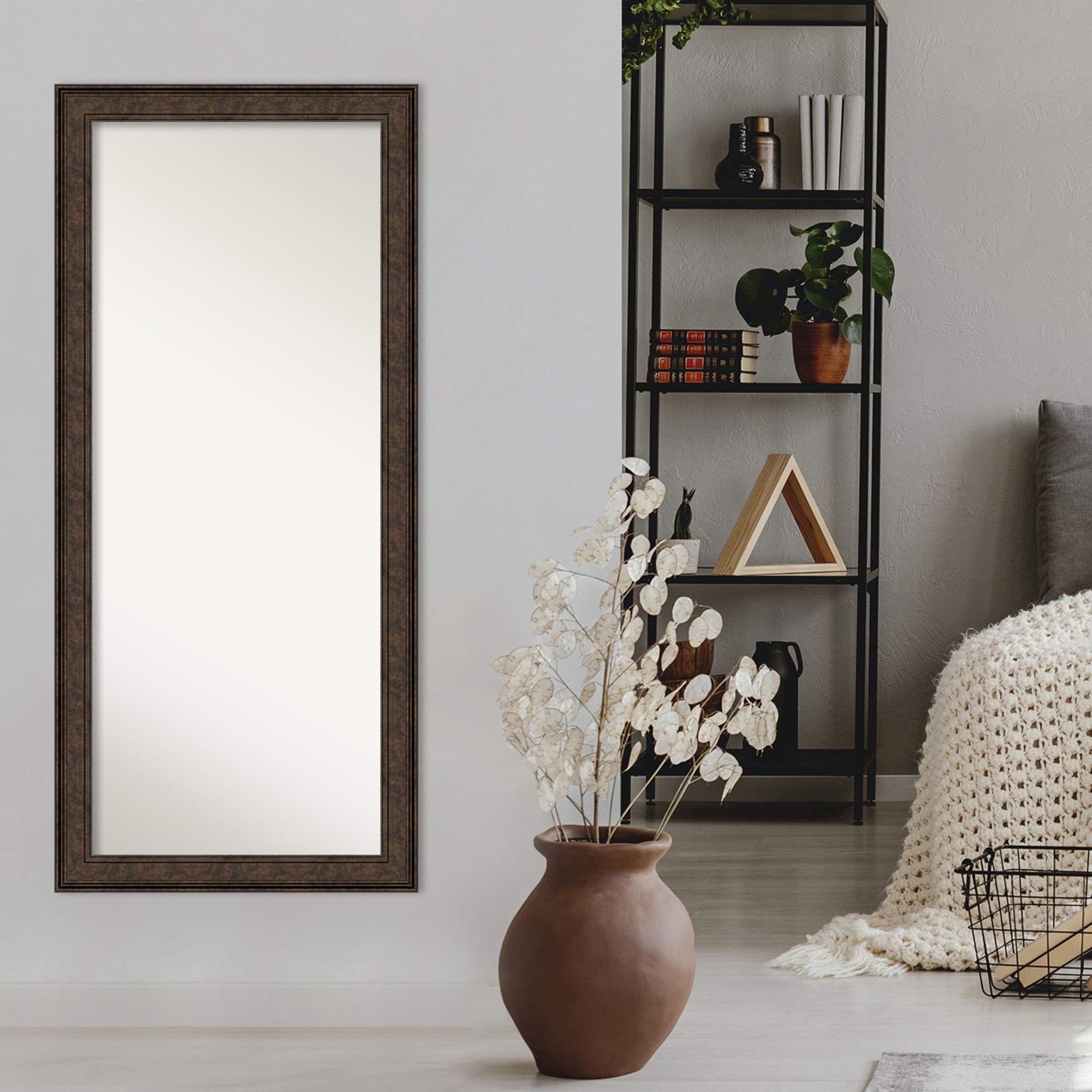 Bronze Full Length Mirror, 66x30 Ridge Bronze Tall Free Standing Body Wall Mirror