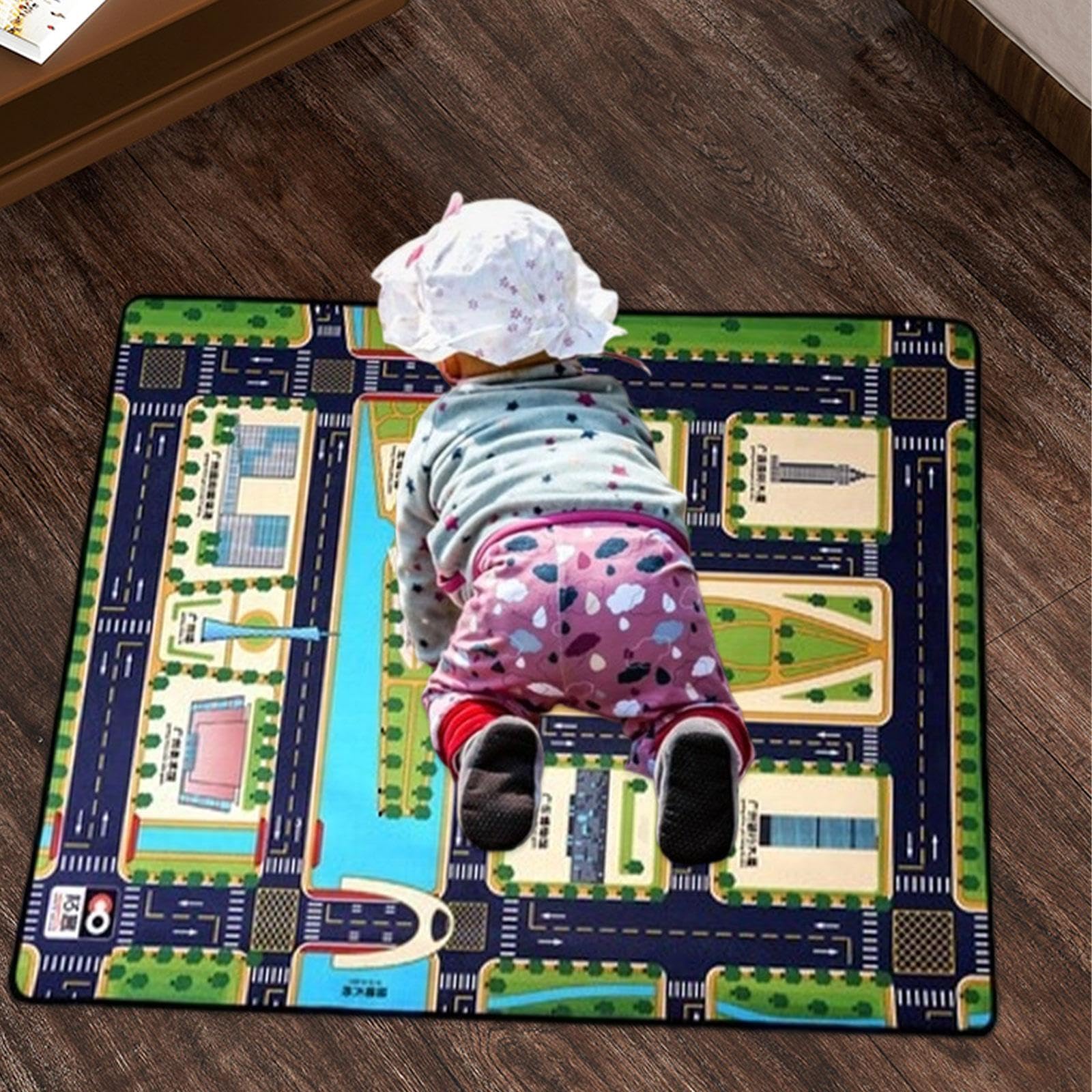 Kids Play Rug Car Road Rug Non Slip 55x43 inch Children's Floor Mat