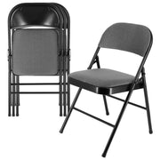 4 Piece Metal Indoor/Outdoor Folding Dinner Chairs with Padded Seats
