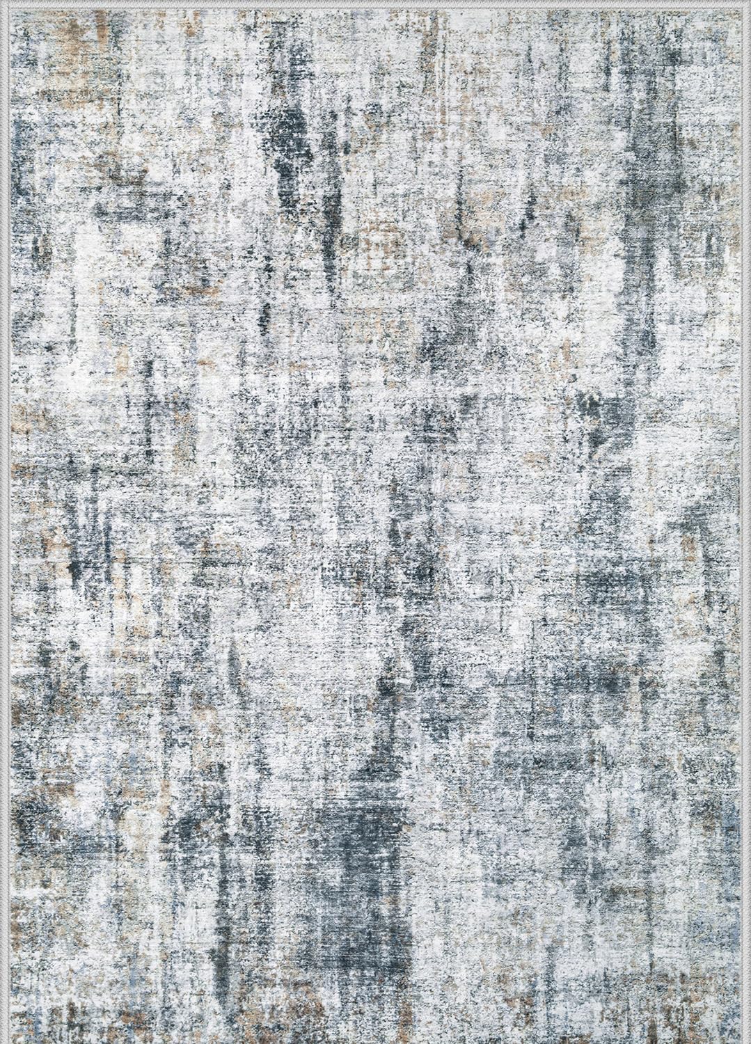 Area Rug 8x10 for Living Room: Abstract Large Rugs Neutral Modern Carpet