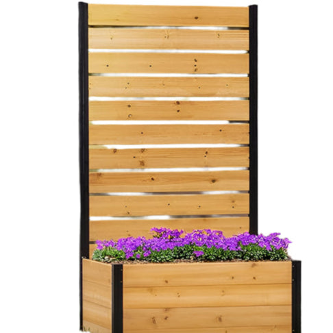 6ft H Outdoor Freestanding 1 Privacy Fence Screen Panel with Planter Box for Deck