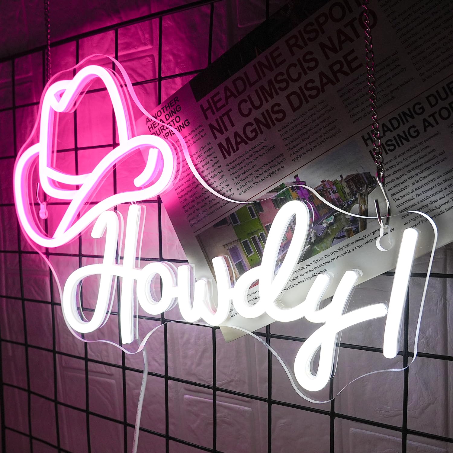 Cowboy Hat Neon Sign Howdy Cowboy Neon Signs Cool LED Neon Lights Dimmable Neon
