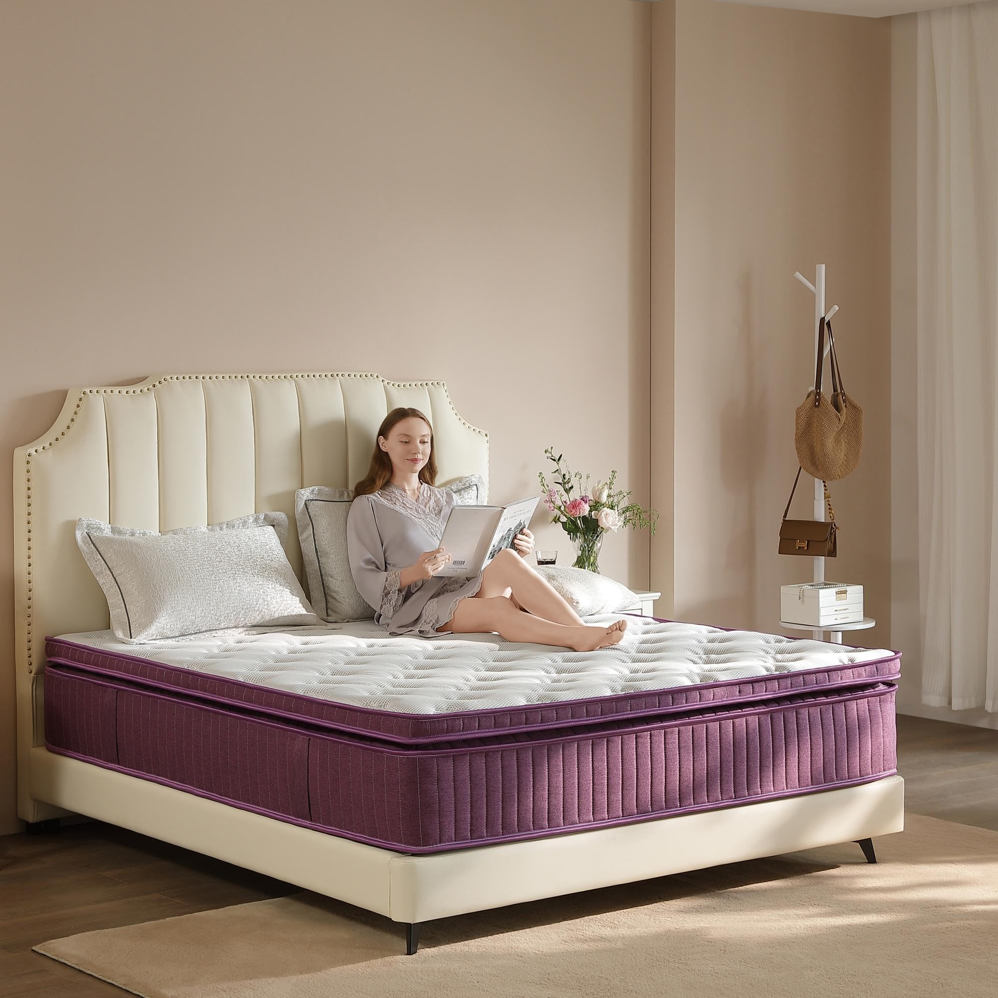 Queen Mattress, 12 inch Hybrid Mattress Queen Size in a Box Pillow Top