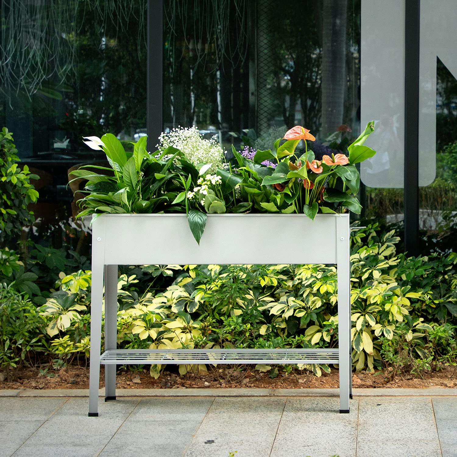 Metal Raised Garden Bed,Raised Planter Box with Legs,Herbs and Vegetables Planter