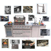 Outdoor Grill Islands 104" 4-Burner: 72000 BTU Outdoor bbq Island with Refrigerator