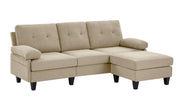 86" Convertible Sectional Sofa, Deep 3-Seat L Shaped Sectional Couch with Ottoman