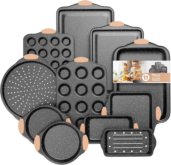 11-Piece Baking Pans Set, Nonstick Bakeware Sets, Oven Pans for Baking