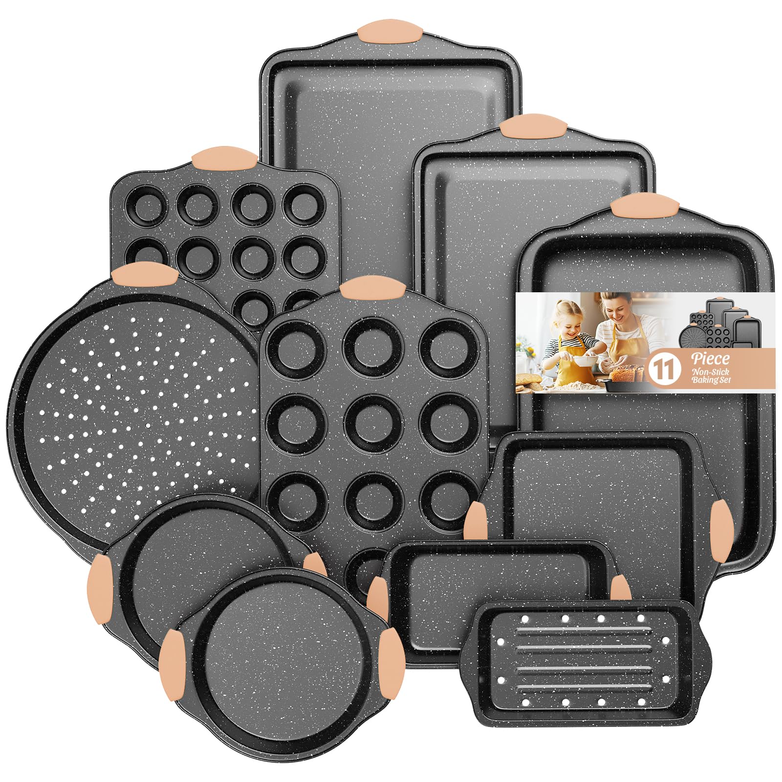 11-Piece Baking Pans Set, Nonstick Bakeware Sets, Oven Pans for Baking
