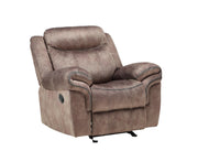 Velvet Horizontal Tufted Glider Recliner in 2-Tone Chocolate,living room