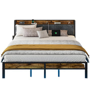 Queen Bed Frame with Headboard, Metal Platform Bed