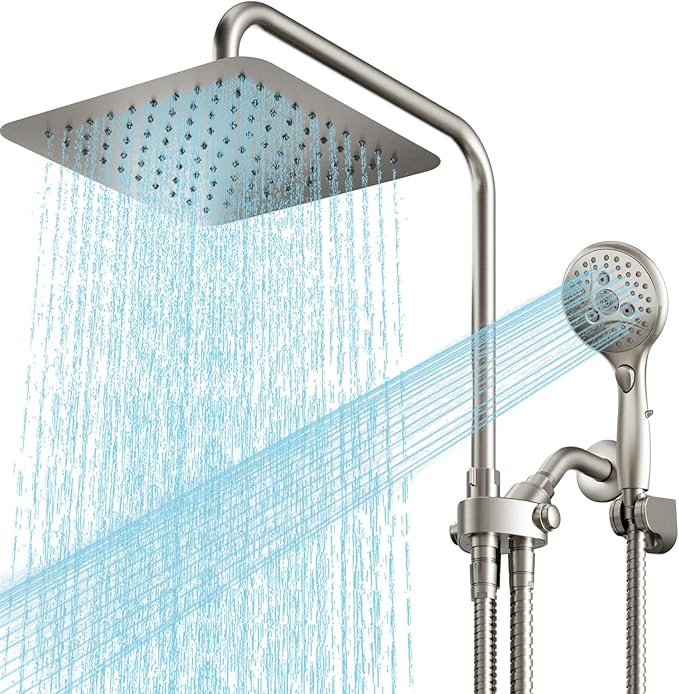 10 Inch Big Square Rain/Rainfall Shower Head with Adjustable Height