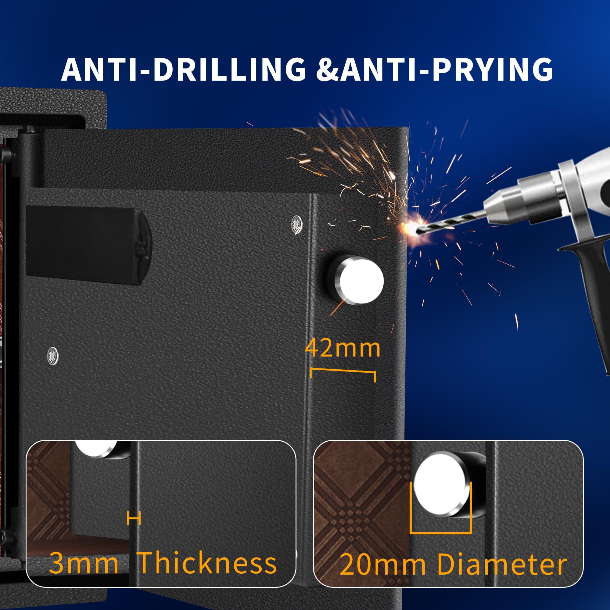 HSGCJS Fingerprint Safe - 1.2 Cubic Feet,Biometric Fingerprint Home Safe Box with Digital Keypad,Security Safe with Induction Light and Leather, Money Box for Jewelry Cash Document Valuables