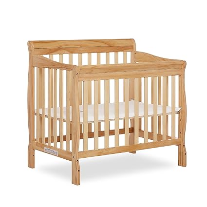 Aden 4-in-1 Convertible Mini Crib In Grey, Greenguard Gold Certified, Non-Toxic Finishess