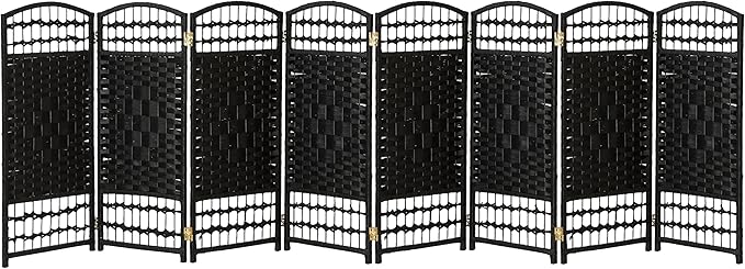 3 ft. Short Fiber Weave Folding Screen - Natural - 8 Panels