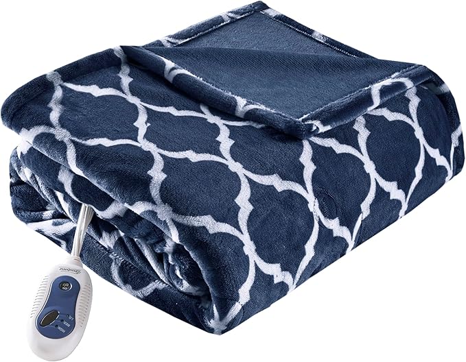 Printed Plush Electric Blanket for Cold Weather, Fast Heating