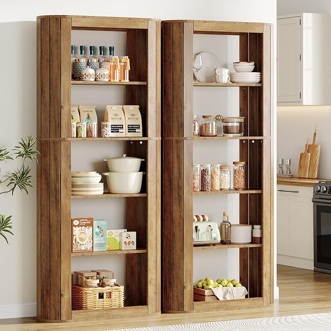 70.9" Tall Kitchen Pantry, Farmhouse Storage Cabinet with 5-Tier Storage Shelf