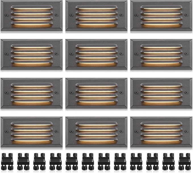 Low Voltage Step Lights - Outdoor Stair Lights 5W LED with Horizontal Louver Face