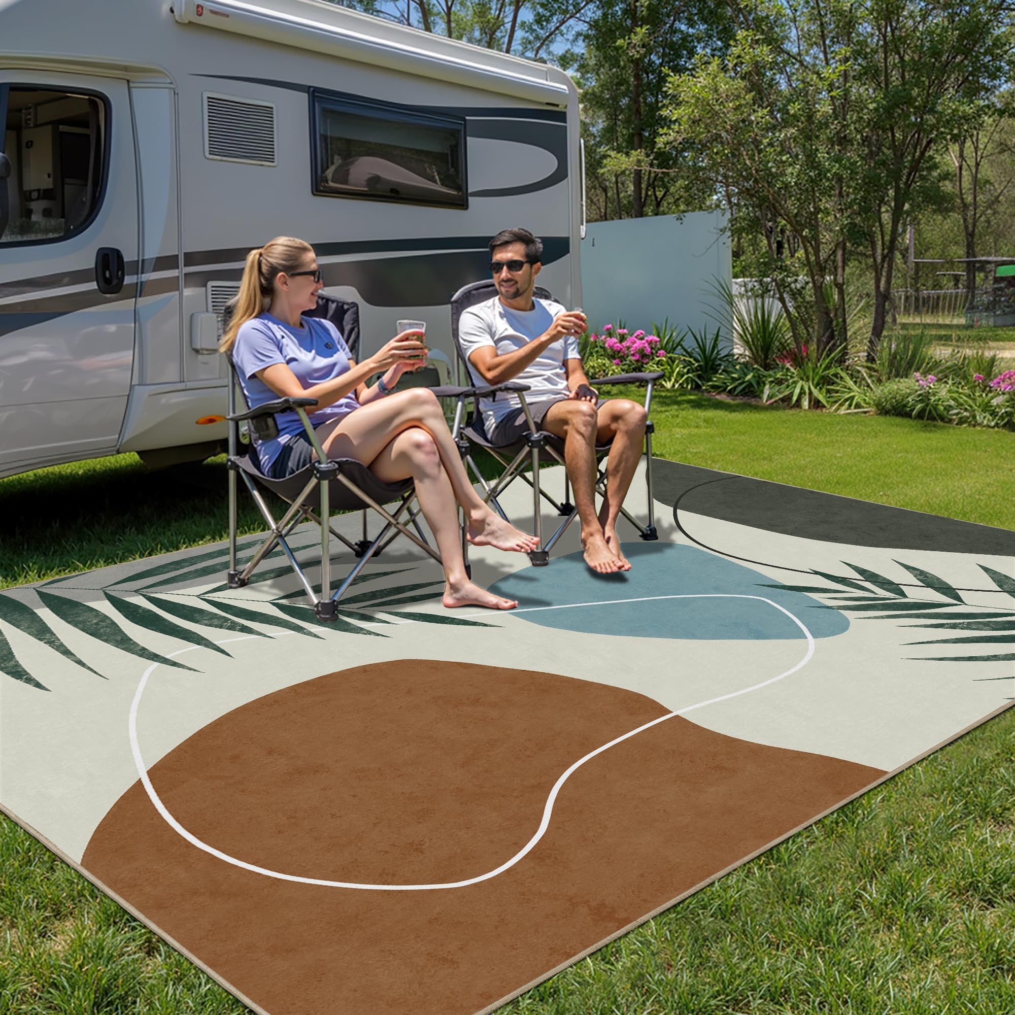 Indoor Outdoor Area Rug, Mid Century Outdoor Patio Rug