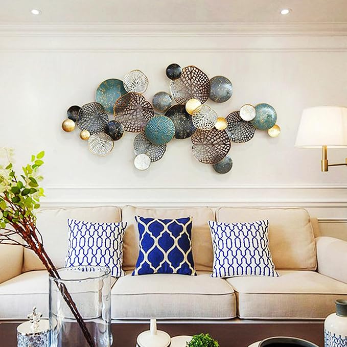 Coastal Metal Wall Art Decor for Living Room, Large Nautical Metal Wall Decor