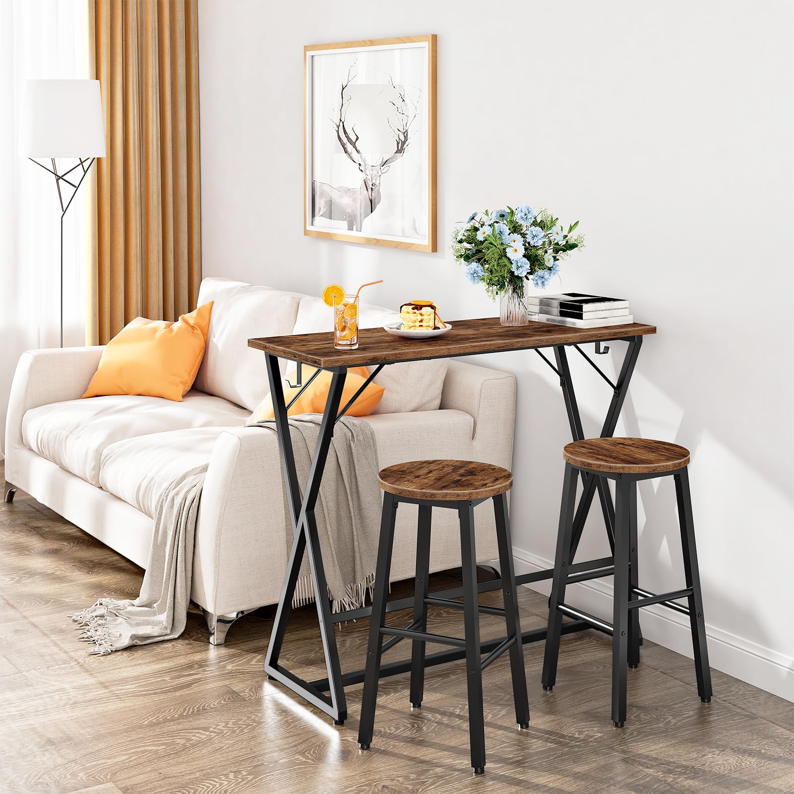 39.4 Inch Bar Table, Counter Height Rectangular Bar Table