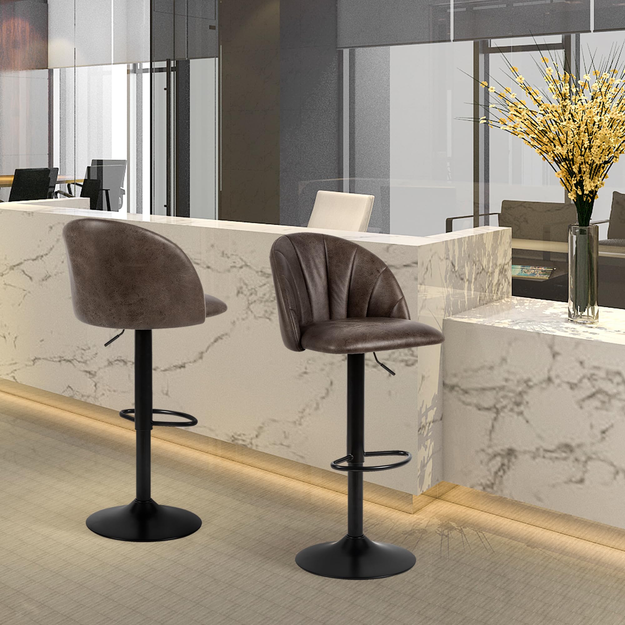 Home Furniture Series Bar Height Adjustable and Swivel Metal Stool with Faux Leather