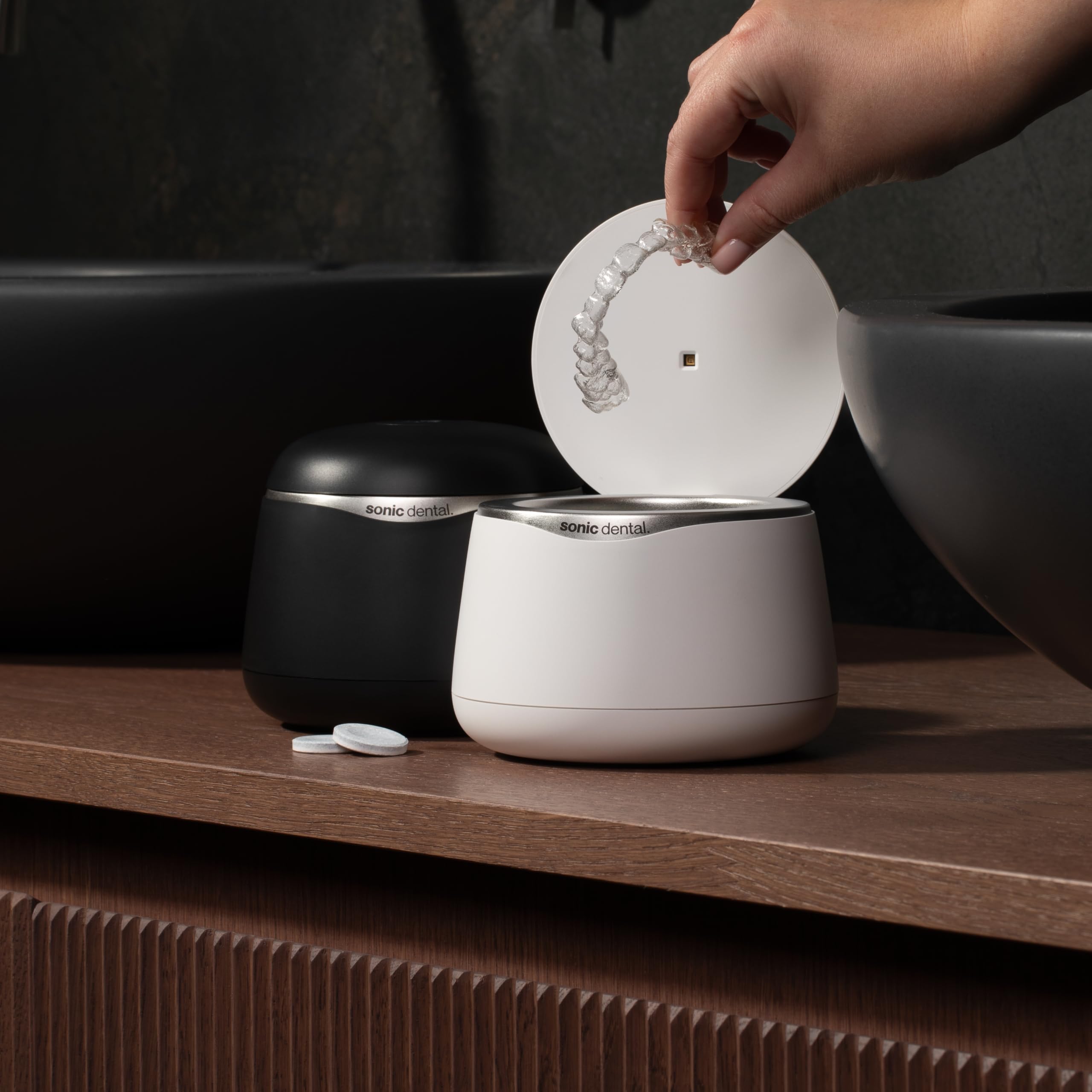 Cleaning Pod, 43kHz Ultrasonic Retainer Cleaner Machine for Dentures, Mouth Guards