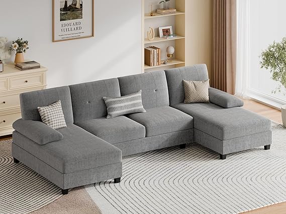 Sectional Couches for Living Room, U-Shaped Sofa with Chaise