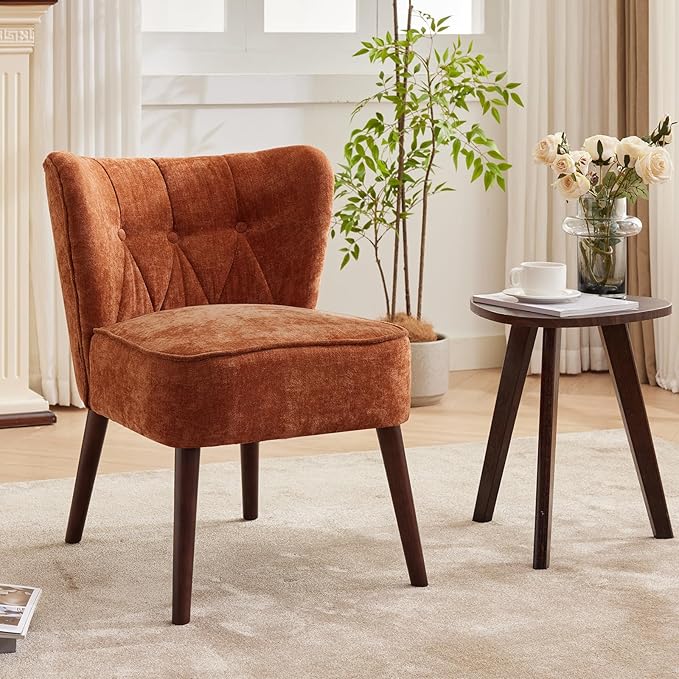 Modern Wingback Living Room Chair, Upholstered Fabric Accent