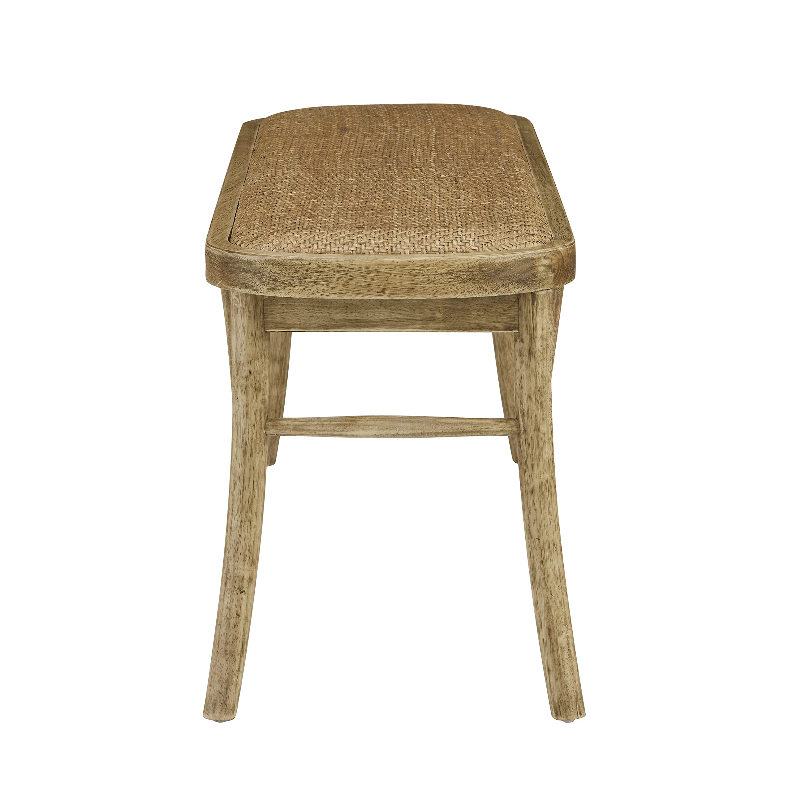 Hank Natural Bentwood Bench with Natural Woven Rattan Seat