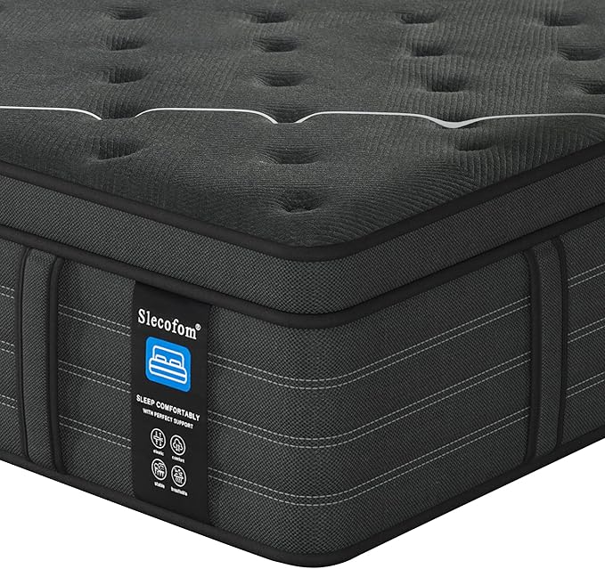 Extra Firm King Mattress，14 inch Gel Memroy Foam Hybrid Mattress for Extra Lumbar