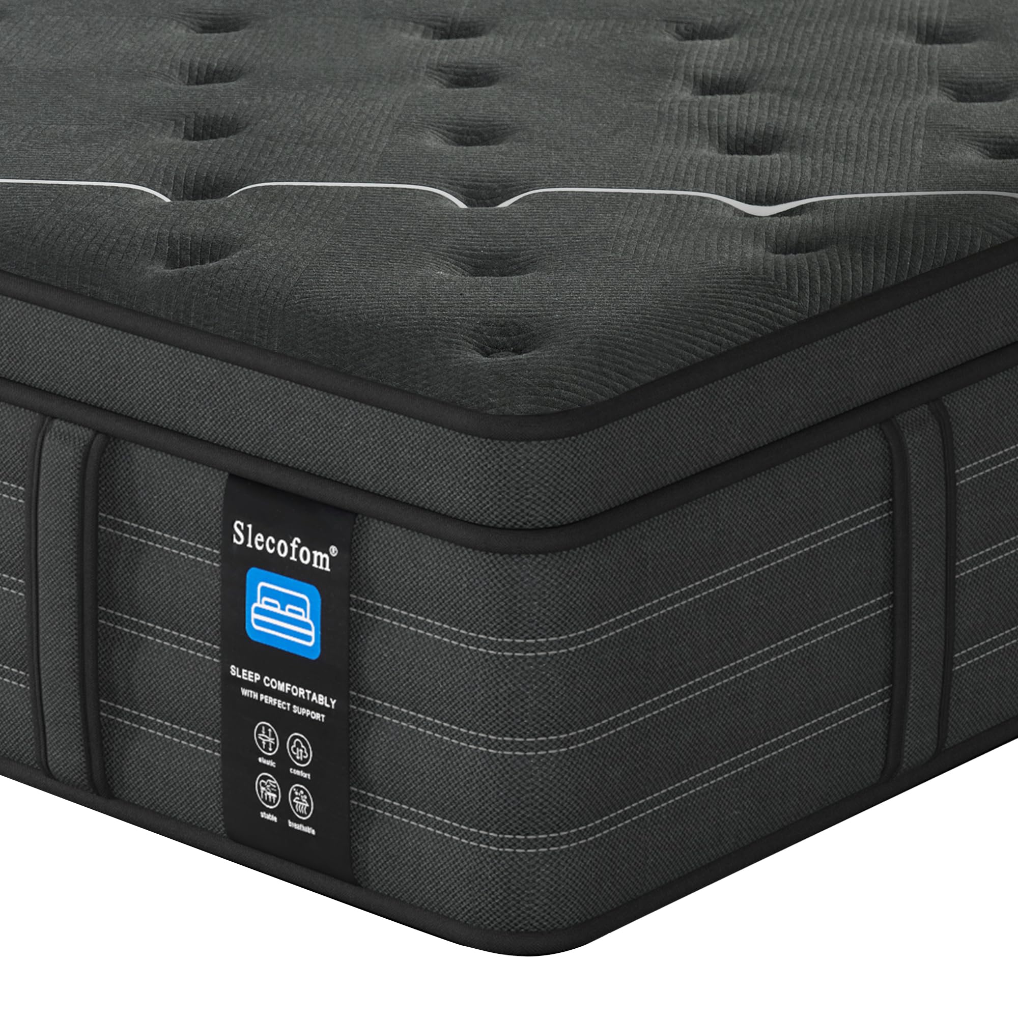 Extra Firm King Mattress，14 inch Gel Memroy Foam Hybrid Mattress for Extra Lumbar