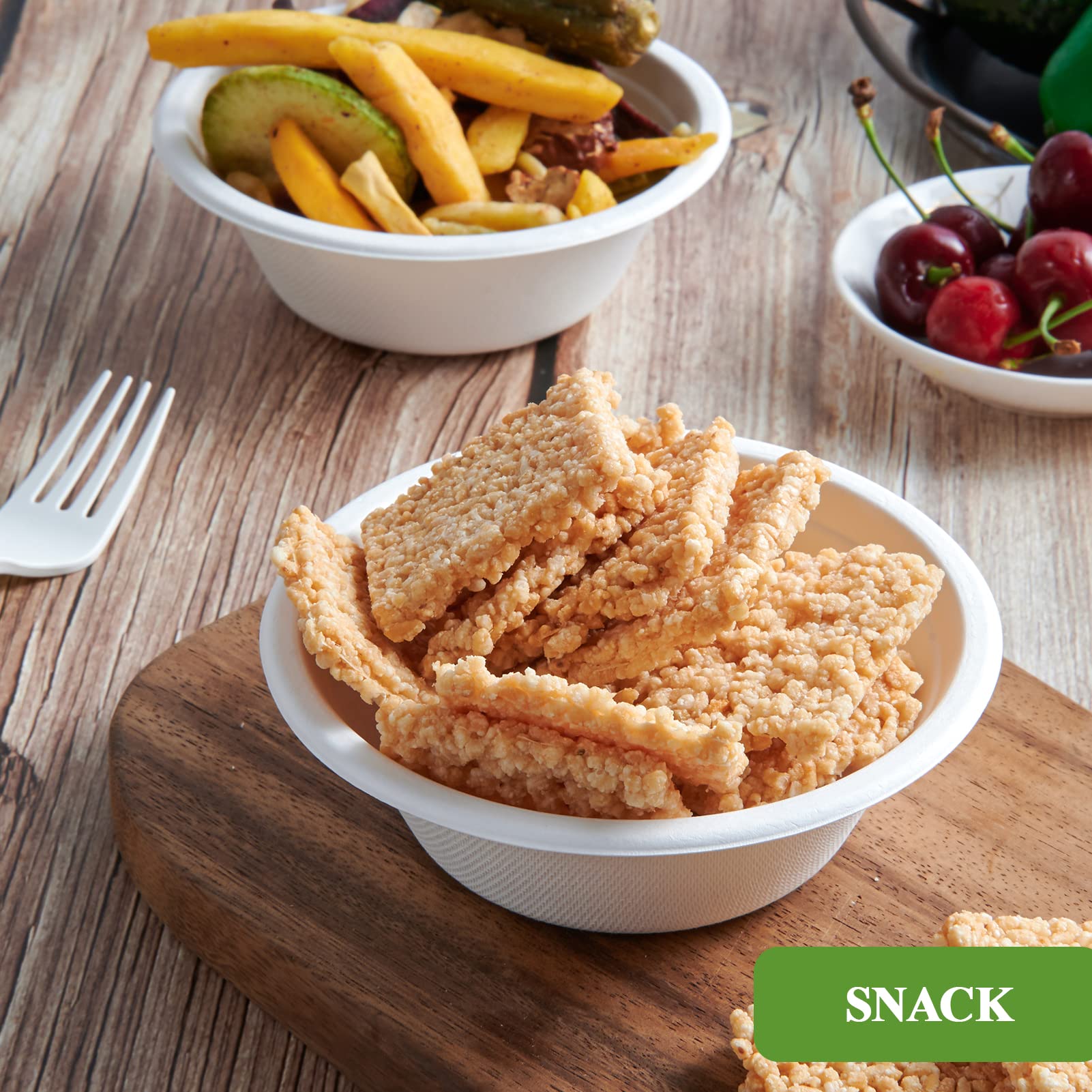 200 Pack 12 OZ Paper Bowls, Disposable Compostable Bowls Bulk