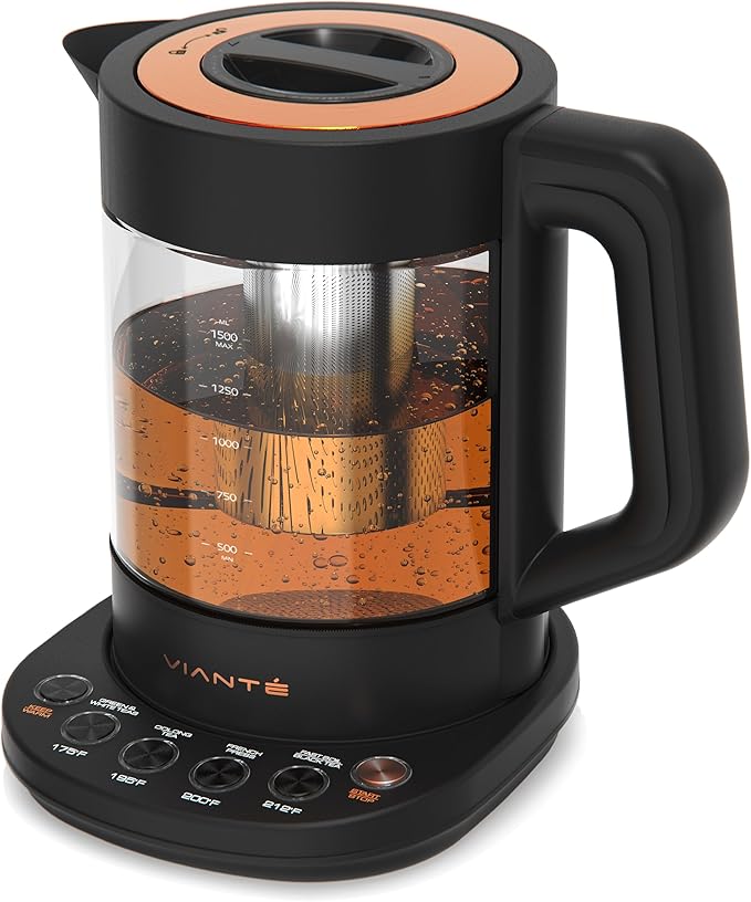 Electric Kettle With Infuser For Loose Leaf. Hot Tea Maker With Temperature Control