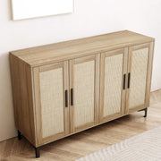 Sideboard Buffet Cabinet with Storage, Rattan Kitchen Storage