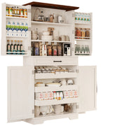 Kitchen Pantry Cabinet, 72" Height Tall Freestanding Cupboard with Sliding Storage