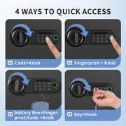 HSGCJS Fingerprint Safe - 1.2 Cubic Feet,Biometric Fingerprint Home Safe Box with Digital Keypad,Security Safe with Induction Light and Leather, Money Box for Jewelry Cash Document Valuables